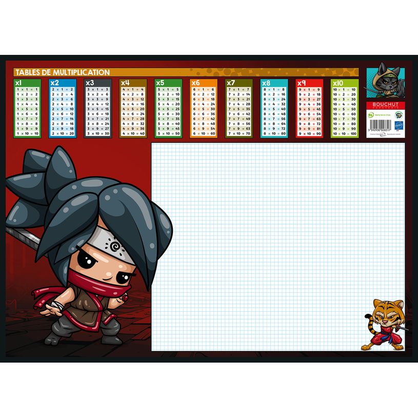 3592930028317-Sous-main carton rigide Ninja's - 40,5 x 55 cm - Bouchut--1