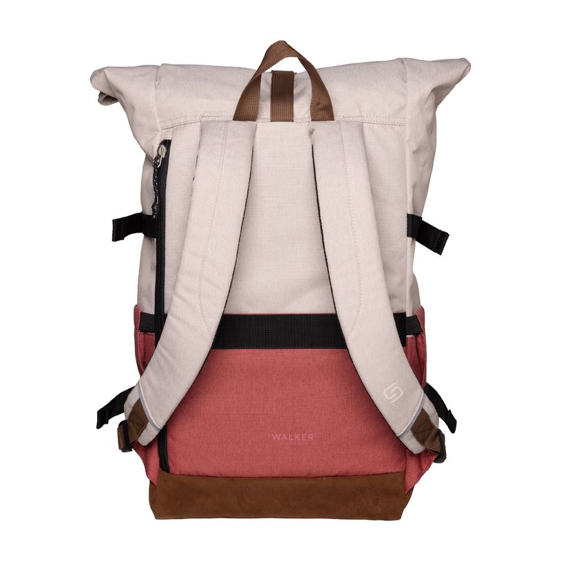 9002638430571-Sac à dos WALKER Roll Up Eco - 1 compartiment coloris popcorn & terracotta--3