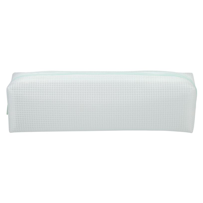 3173742255582-Trousse rectangulaire SCHOOL Green Mesh clear coloris vert clair--0