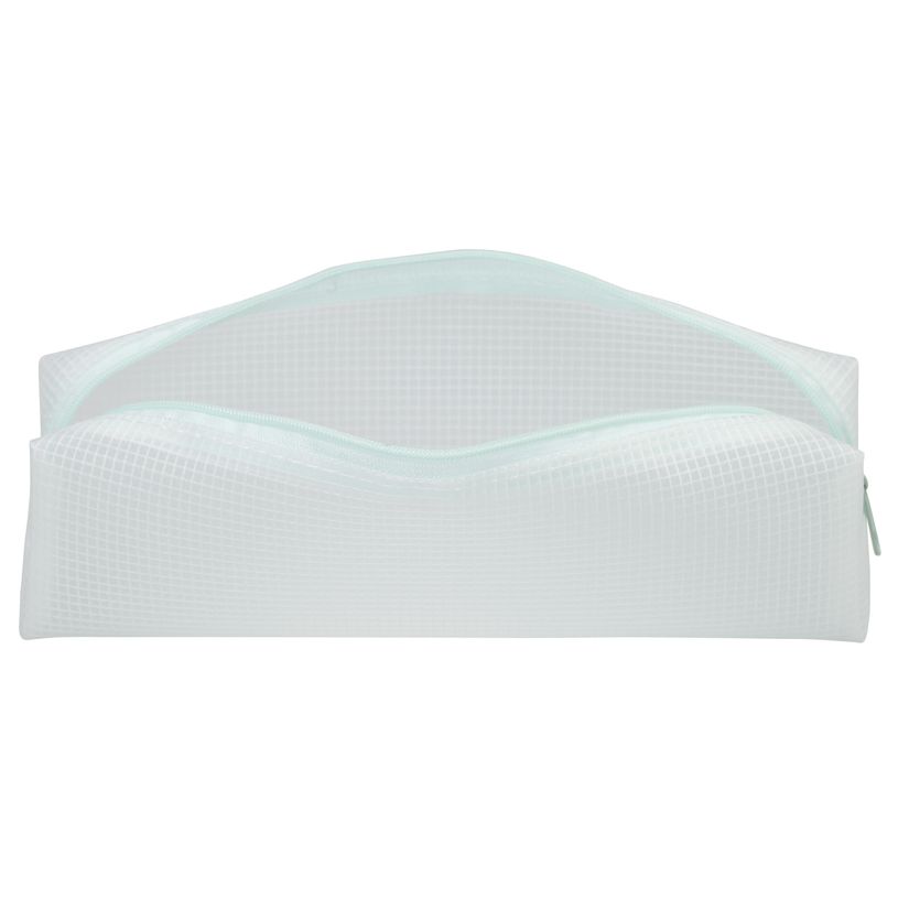 3173742255582-Trousse rectangulaire SCHOOL Green Mesh clear coloris vert clair--2
