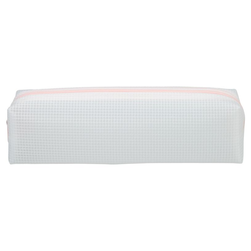 3173744255580-Trousse rectangulaire SCHOOL Green Mesh clear coloris rose--0
