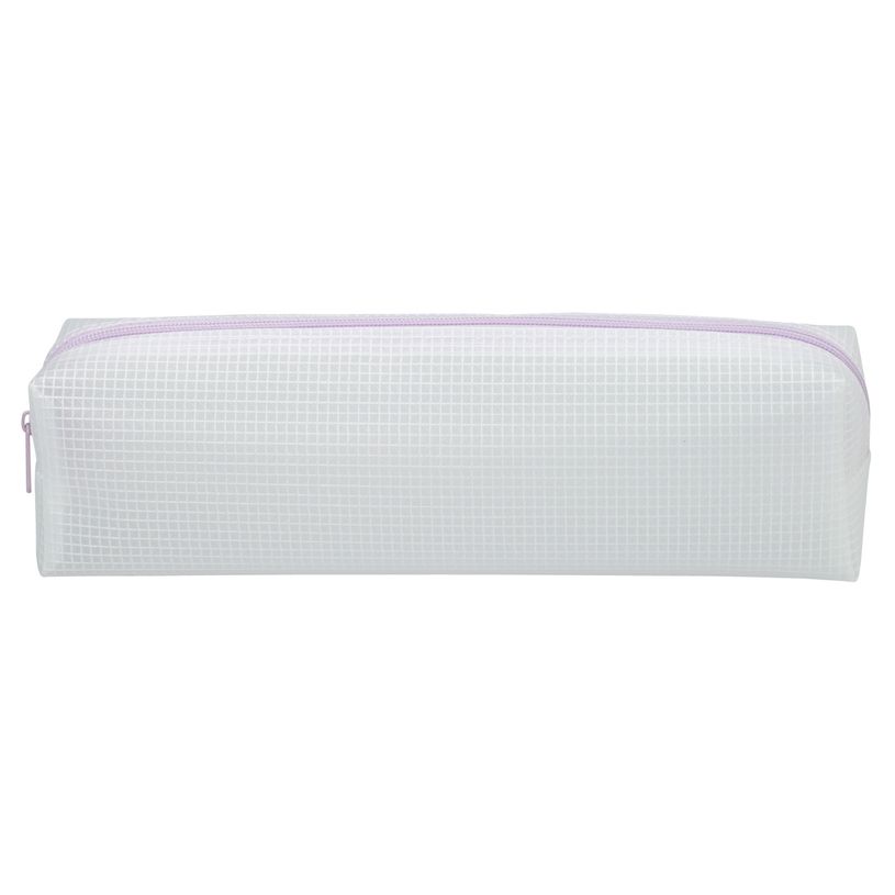 3173741255583-Trousse rectangulaire SCHOOL Green Mesh clear coloris mauve--0