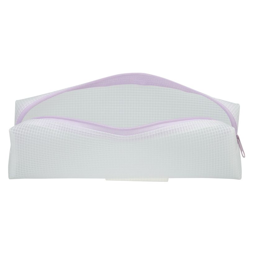 3173741255583-Trousse rectangulaire SCHOOL Green Mesh clear coloris mauve--2
