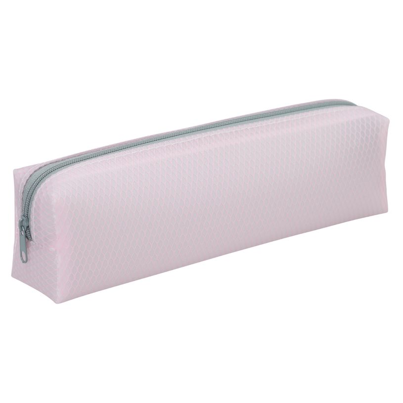 3173742255605-Trousse rectangulaire SCHOOL Green Mesh pastel coloris rose--1