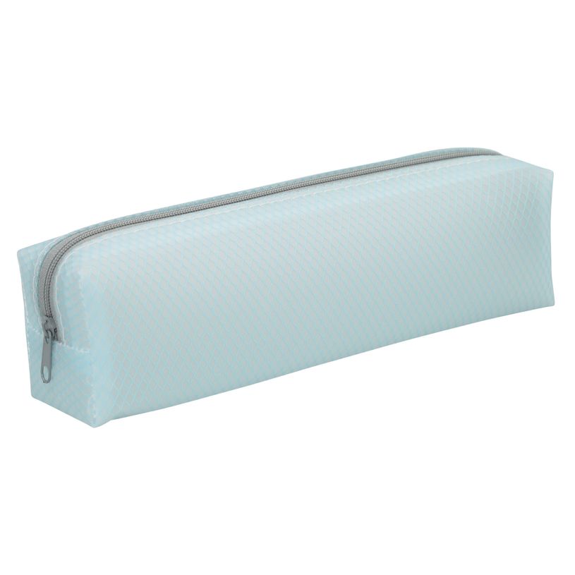 3173741255606-Trousse rectangulaire SCHOOL Green Mesh pastel coloris bleu--1