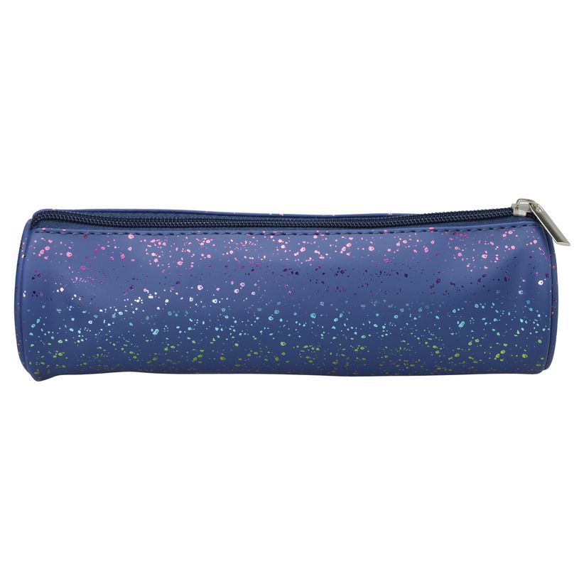 3173741255651-Trousse ronde SCHOOL Dots Glitter coloris bleu foncé--0