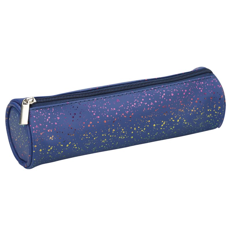 3173741255651-Trousse ronde SCHOOL Dots Glitter coloris bleu foncé--1