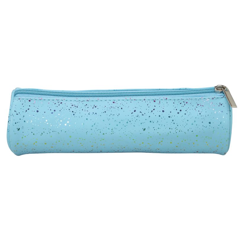 3173747255655-Trousse ronde SCHOOL Dots Glitter coloris bleu--0