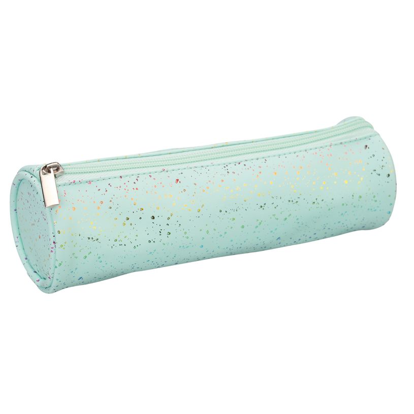 3173749255653-Trousse ronde SCHOOL Dots Glitter coloris bleu clair--1