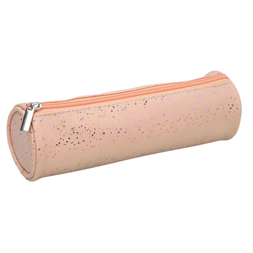 3173743255659-Trousse ronde SCHOOL Dots Glitter coloris abricot--1