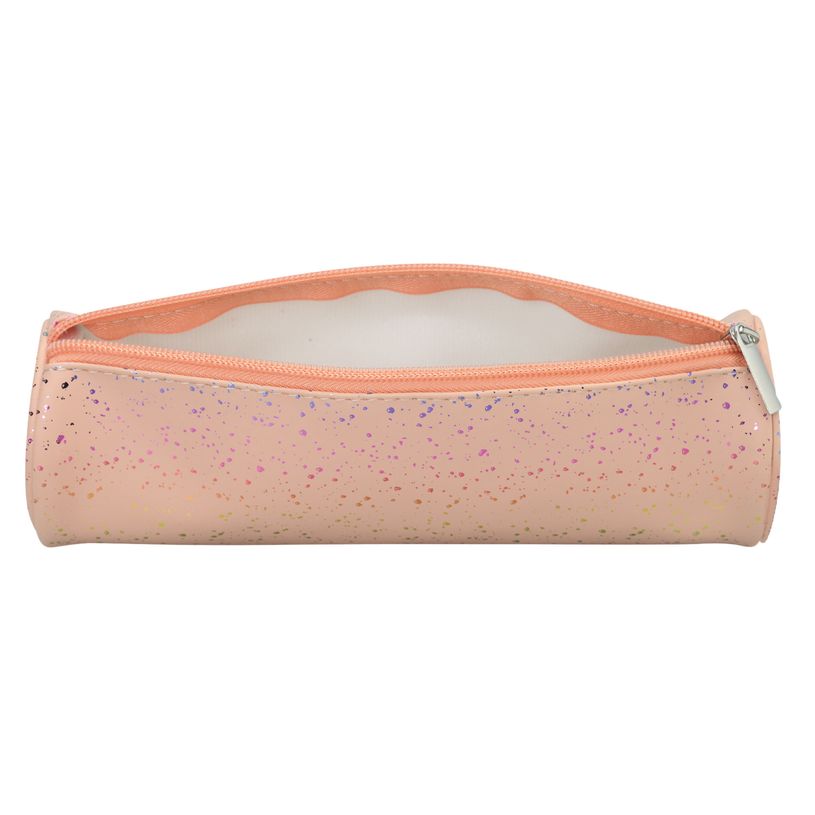 3173743255659-Trousse ronde SCHOOL Dots Glitter coloris abricot--2