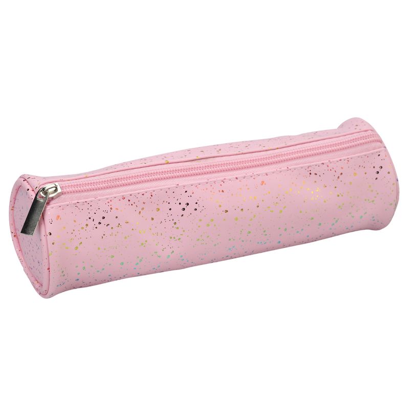3173742255650-Trousse ronde SCHOOL Dots Glitter coloris rose--1