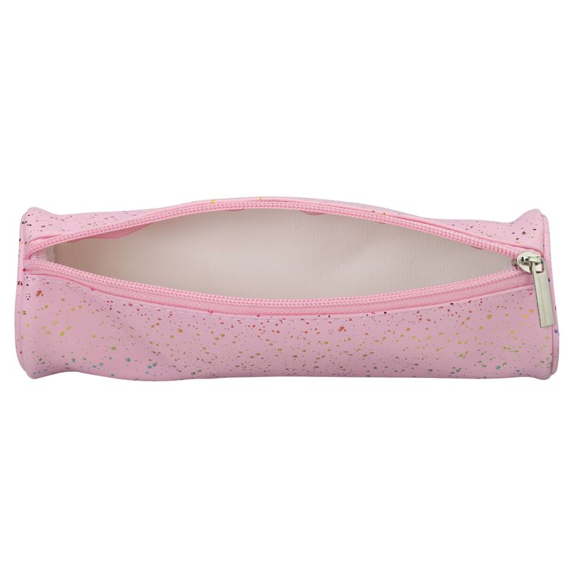 3173742255650-Trousse ronde SCHOOL Dots Glitter coloris rose--2