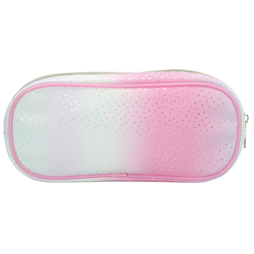 3173742255667-Trousse ovale SCHOOL Holographic coloris rose--0