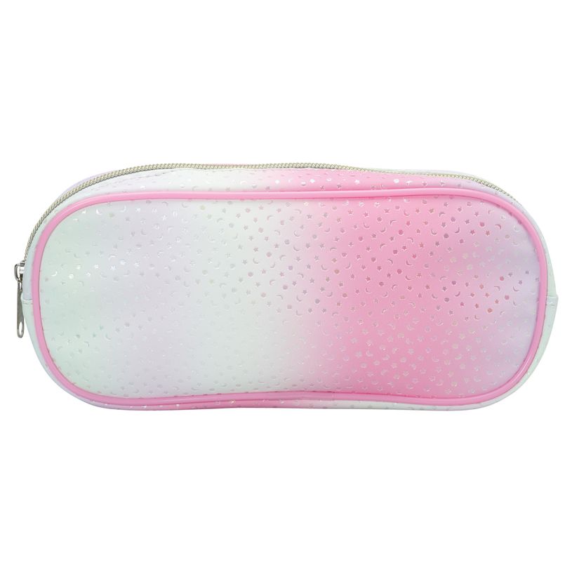 3173742255667-Trousse ovale SCHOOL Holographic coloris rose--1