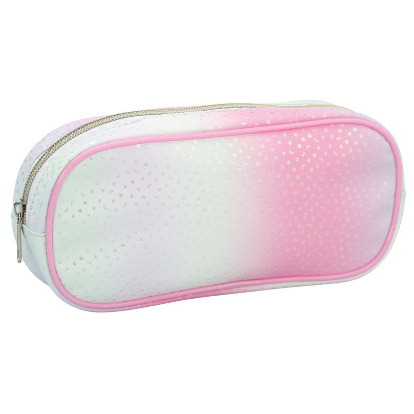 3173742255667-Trousse ovale SCHOOL Holographic coloris rose--2