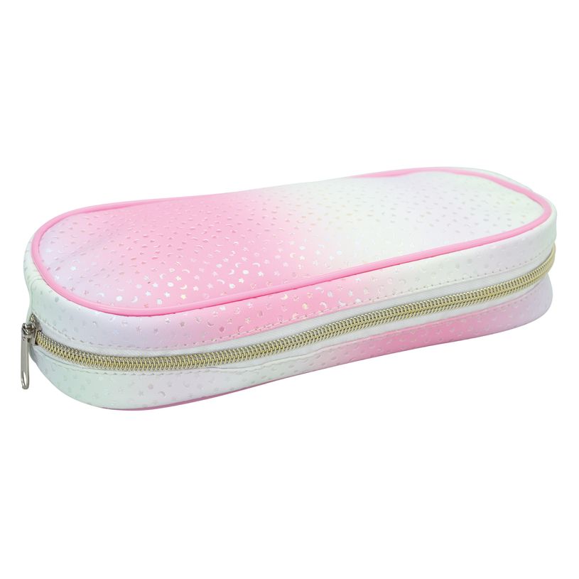3173742255667-Trousse ovale SCHOOL Holographic coloris rose--3