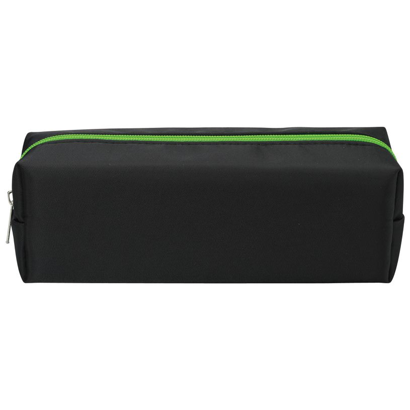 3173749255530-Trousse rectangulaire SCHOOL EcoKids Pop coloris noir zip vert--0