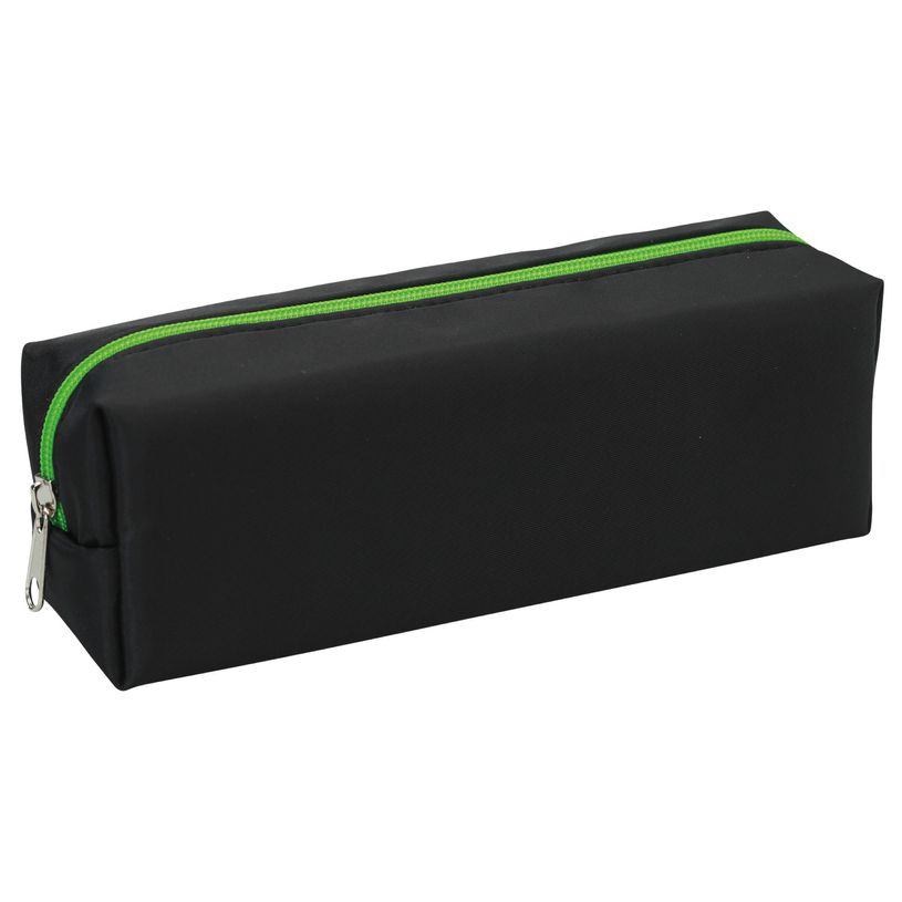 3173749255530-Trousse rectangulaire SCHOOL EcoKids Pop coloris noir zip vert--1