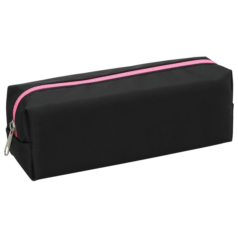 3173746255533-Trousse rectangulaire SCHOOL EcoKids Pop coloris noir zip fuchsia--1