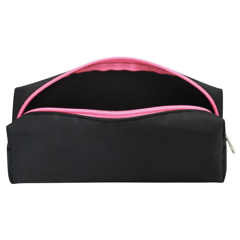 3173746255533-Trousse rectangulaire SCHOOL EcoKids Pop coloris noir zip fuchsia--2