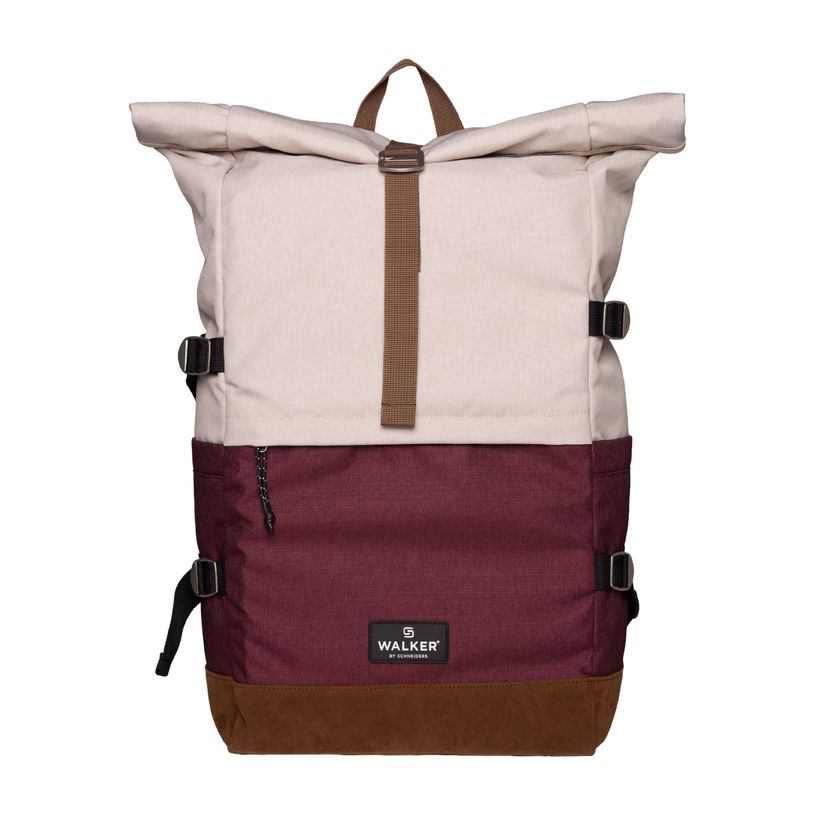 9002638430649-Sac à dos WALKER Roll Up Eco - 1 compartiment coloris popcorn & maroon --1