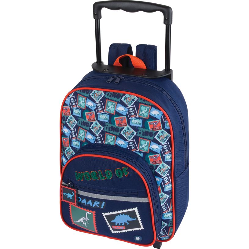 3664447223216-Sac maternelle à roulettes Dino - 1 compartiment - Oberthur--0