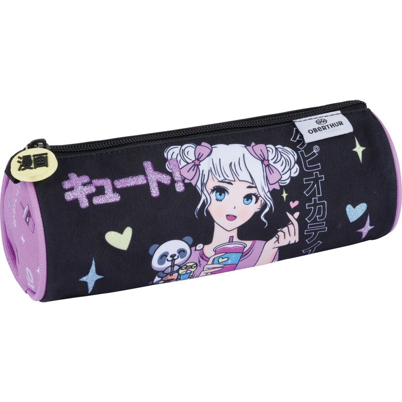 3664447223568-Trousse ronde Manga girl - 1 compartiment - Oberthur--0