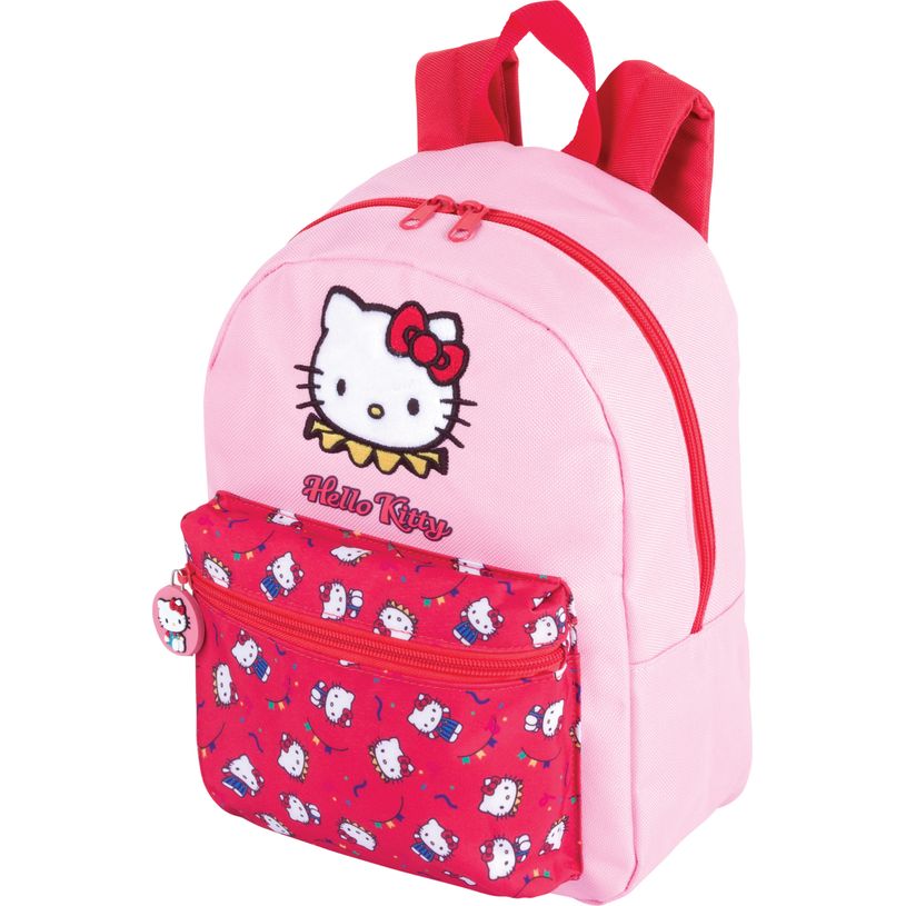 3664447223971-Sac à dos maternelle Hello Kitty - 1 compartiment - rose - Oberthur--0