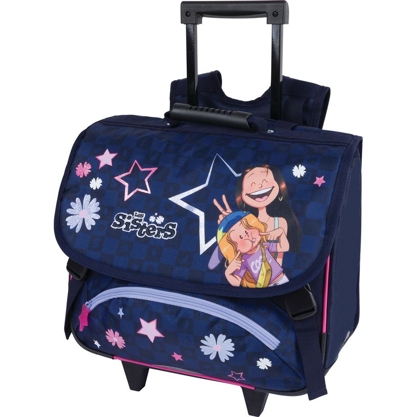 3664447224169-Cartable à roulettes Les Sisters - 38 cm - 2 compartiments - Oberthur--0