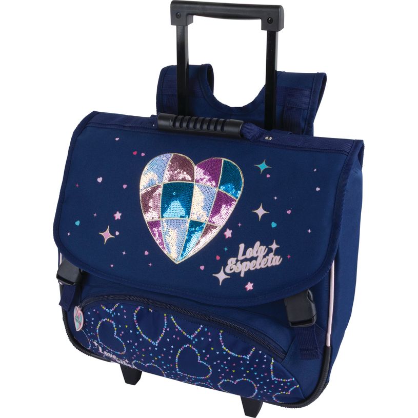 3664447222585-Cartable à roulettes Lola Espeleta - 2 compartiments - Oberthur--0
