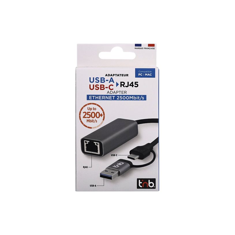 3303170118337-T'nB - Adaptateur réseau - USB-C / USB-A - gris-P_405256055_5-2