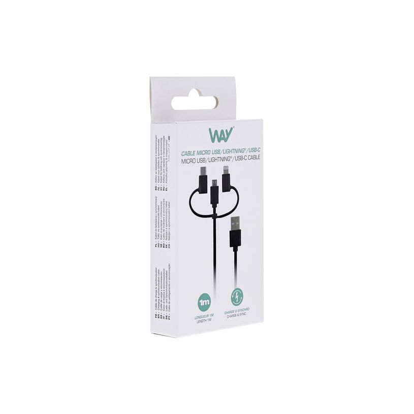 3303170112052-T'nB - Câble Lightning - USB mâle pour Micro-USB de type B, Lightning, 24 pin USB-C mâl-P_405256061_3-2