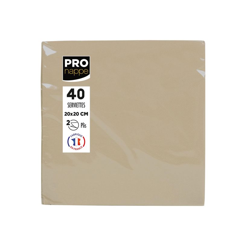 3281516238423-Pronappe - 40 Serviettes - Taille 38 x 38 cm - jetable - ficelle marron-P_405256074_1-4