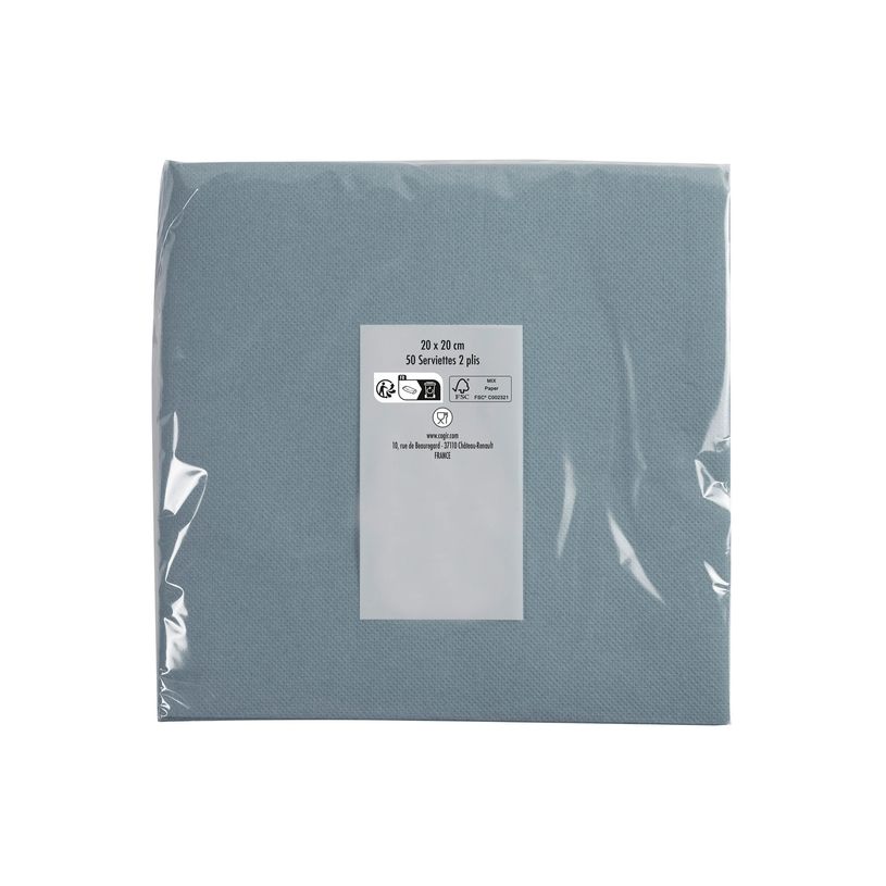 3281516220305-Pronappe - 40 Serviettes - Taille 20 x 20 cm - jetable - gris-P_405256075_4-6