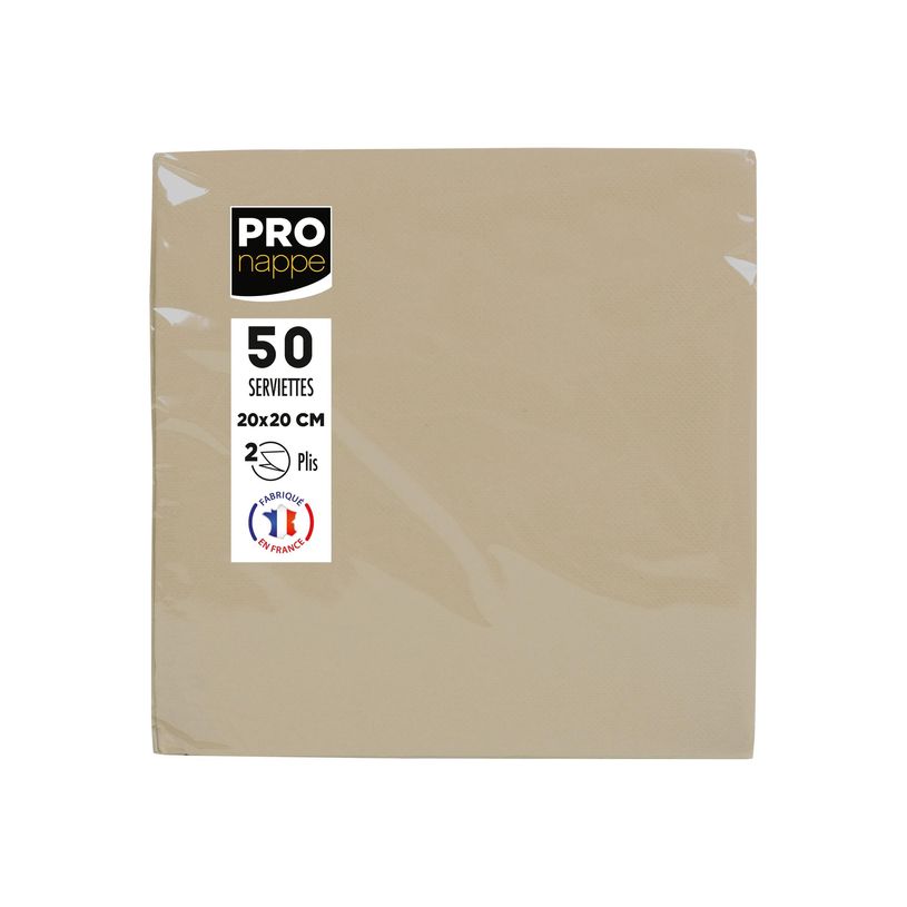 3281516220428-Pronappe - 50 Serviettes - Taille 20 x 20 cm - jetable - ficelle marron-P_405256076_1-0