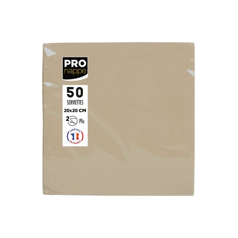 3281516220428-Pronappe - 50 Serviettes - Taille 20 x 20 cm - jetable - ficelle marron-P_405256076_4-7