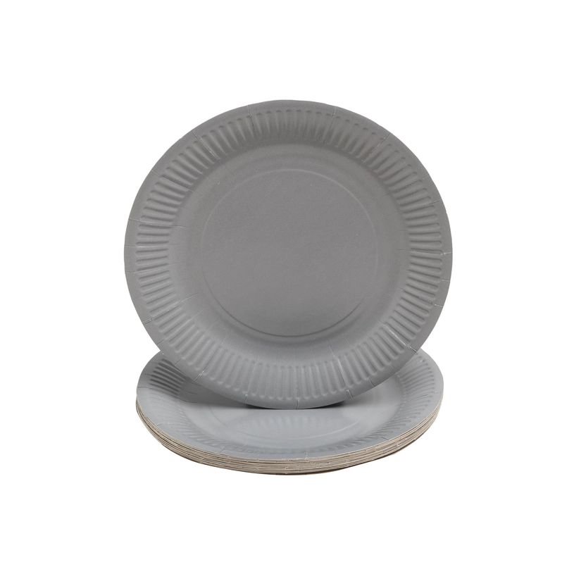 3281510792181-Pronappe - Plato - Tamaño 23 cm diámetro - redondo - desechable - gris (paquete de 20)-P_405256078_5-3