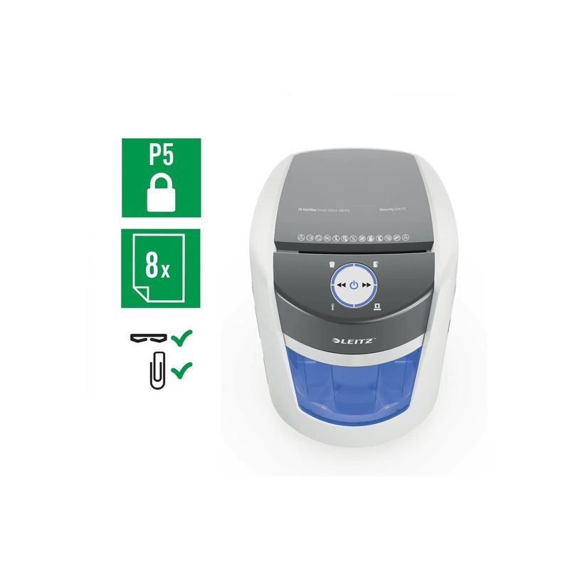 4002432142460-Leitz IQ OptiMax Small Office 350 - Destructeur de documents Micro-coupe - 8 feuilles - Co-P_405256109_3-3