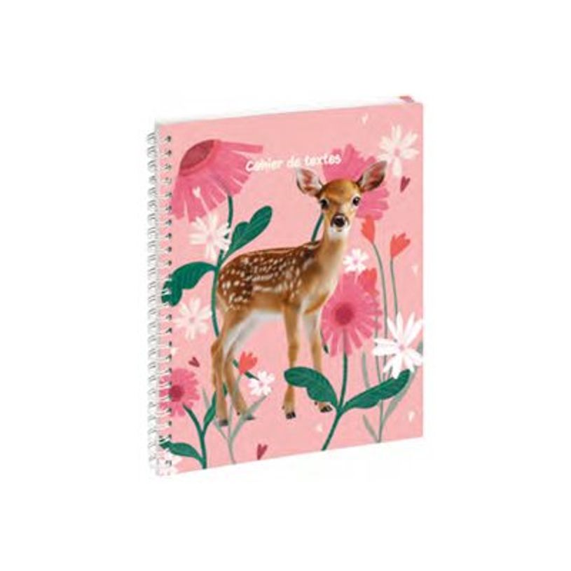 3660942090438-Cahier de textes à spirale Lovely - 17 x 22 cm - faon - Exacompta-P_405256425_1-2