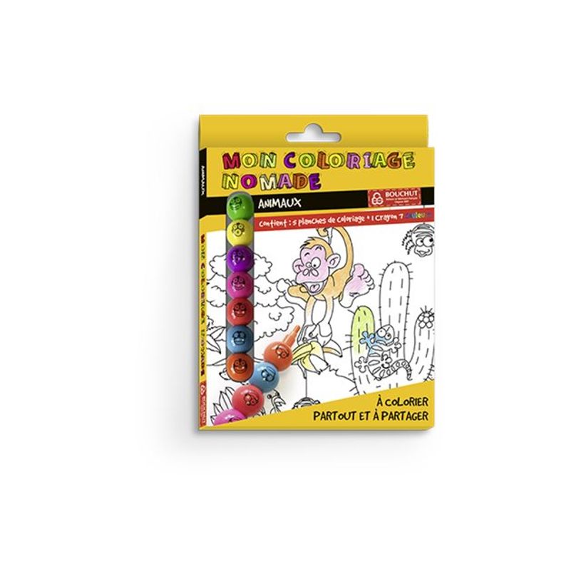 3592930012118-Coloriage nomade + crayon de couleur Animaux - 17 x 12,5 cm - Bouchut-P_405256649_3-9