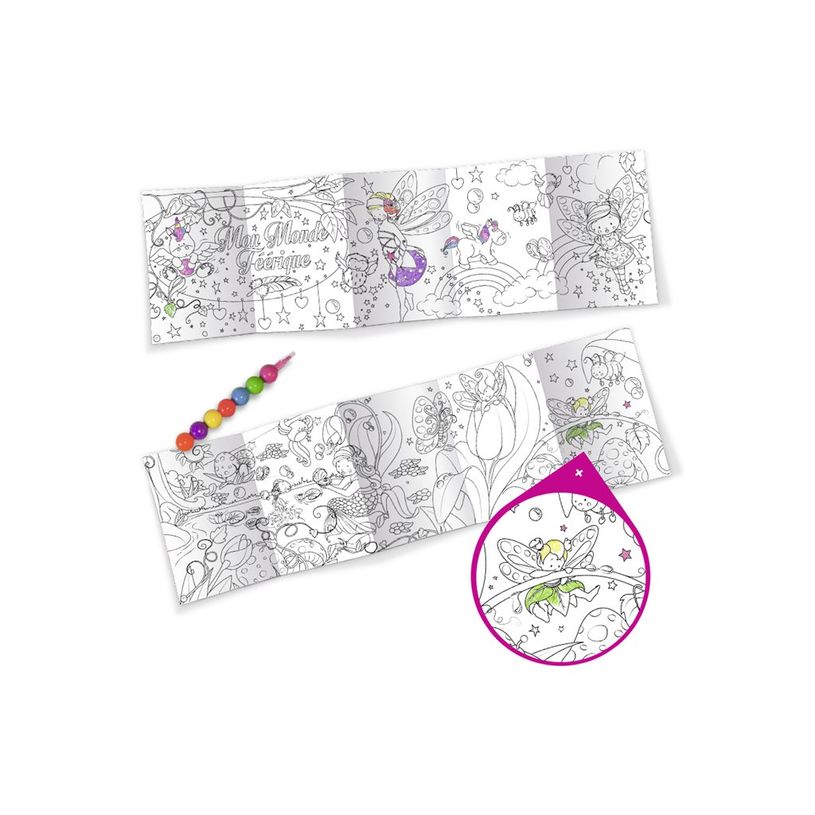 3592930012149-Coloriage nomade + crayon de couleur Féerique - 17 x 12,5 cm - Bouchut-P_405256651_2-9