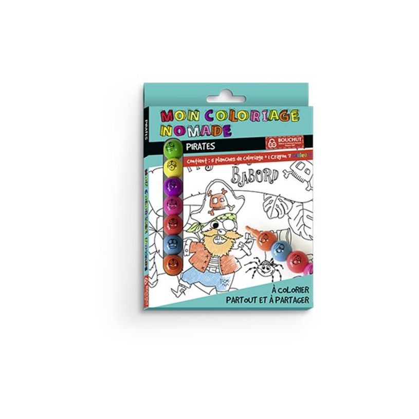 3592930012132-Coloriage nomade + crayon de couleur Pirates - 17 x 12,5 cm - Bouchut-P_405256652_3-7