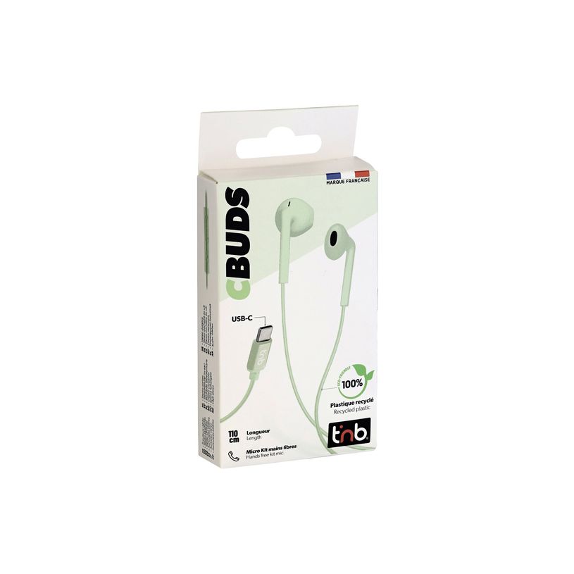 3303170121436-T'nB C-BUDS - Écouteurs avec micro - filaire - USB-C - vert-P_405256789_2-3