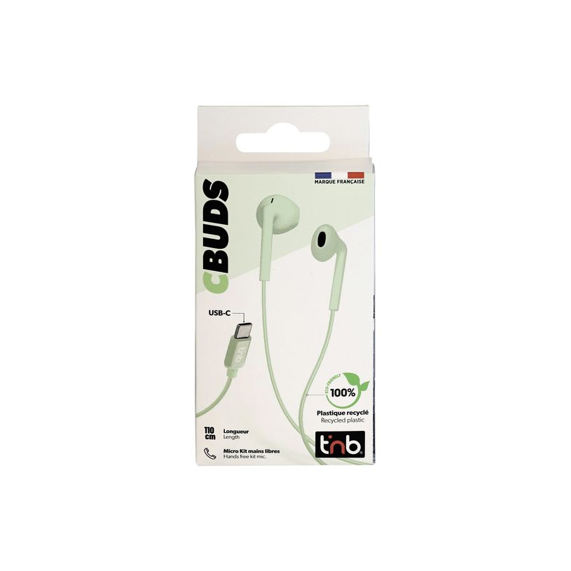 3303170121436-T'nB C-BUDS - Écouteurs avec micro - filaire - USB-C - vert-P_405256789_3-2