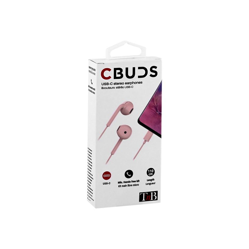 3303170121412-T'nB C-BUDS - Écouteurs avec micro - filaire - USB-C - rose-P_405256790_2-3