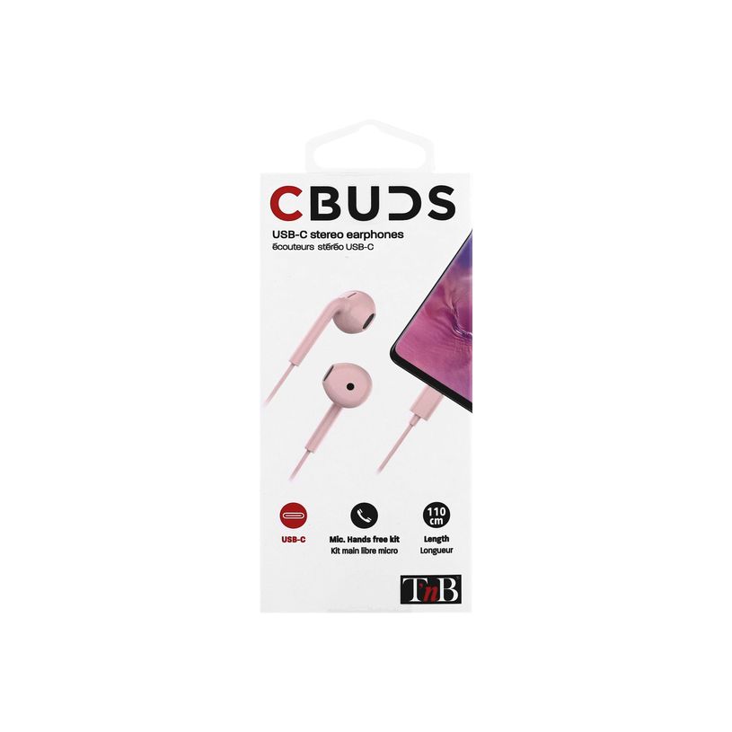 3303170121412-T'nB C-BUDS - Écouteurs avec micro - filaire - USB-C - rose-P_405256790_3-4