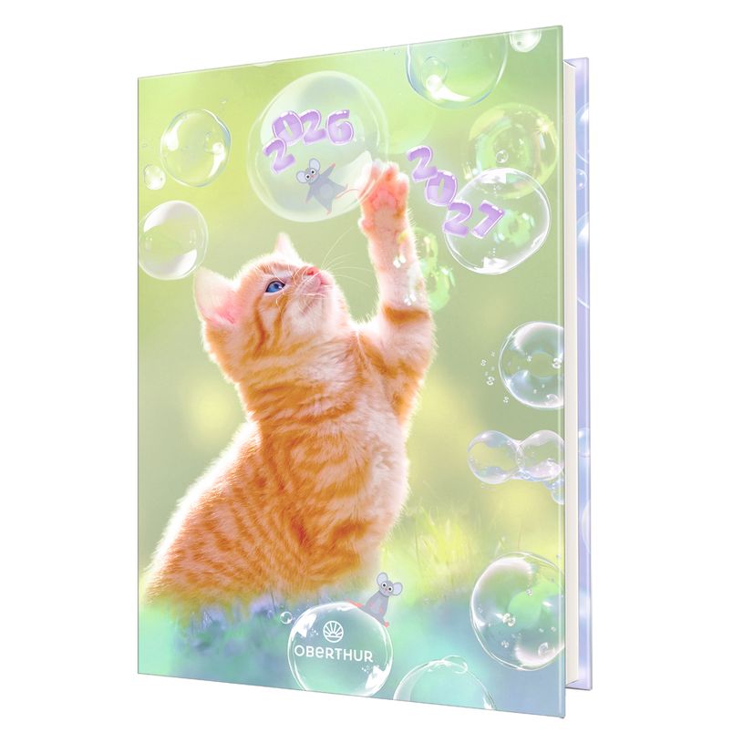 3664447220802-Agenda Chaton bulle - 1 jour par page - 12,5 x 17,5 cm - Oberthur--0