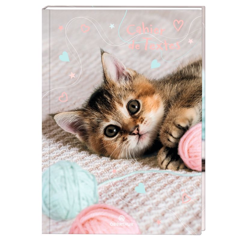 3664447220819-Cahier de texte Chaton tendre- 15,5 x 22 cm - Oberthur--0