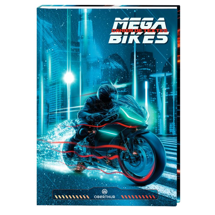 3664447217666-Cahier de texte Megabikes - 15,5 x 22 cm - Oberthur--0